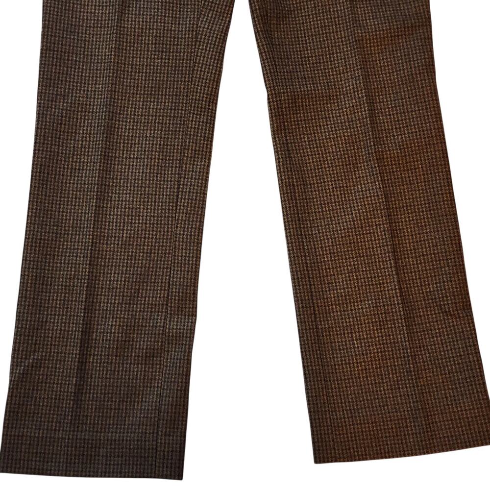 Lauren Ralph Lauren Womens Wool Pants Size 4 Brown Plaid Straight Leg Lined - Picture 4 of 10